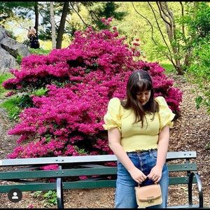 Smocked puff sleeve top